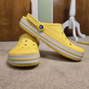 Crocs Bayaband Unisex Clog 205089 - 7B0 Lemon/White Classics Sandals Size 12